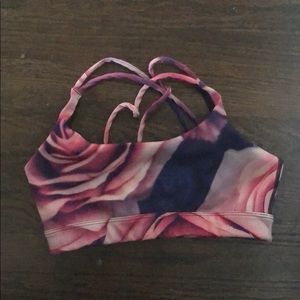 Werkshop rose print sports bra